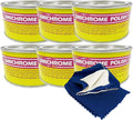 Simichrome All Metal Polish Can with Polishing Cloth Chrome and Metal polishing 250g (6-Pack with 1 Cloth)