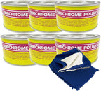Simichrome All Metal Polish Can with Polishing Cloth Chrome and Metal polishing 250g (6-Pack with 1 Cloth)