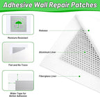 Mckanti Drywall Repair Kit - Spackle & Patch for Wall Holes, Includes 4 Pcs Drywall Patch, Sandpaper, Scraper