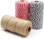 Anvin Cotton Twine - Natural Jute, Bakers & Butchers Twine, 984 Feet (Pack of 3, 10 Ply, 2mm Thick) for Arts, Crafts & Gardening