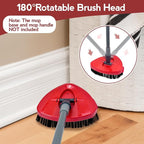 Spin Mop Scrub Brush Head Compatible with oceda EasyWring 1-Tank System, 2 pcs Scrub Brush, Floor Scrubber Hard Bristle Cleaning Brush for Bathroom, Kitchen, Tub and Tile