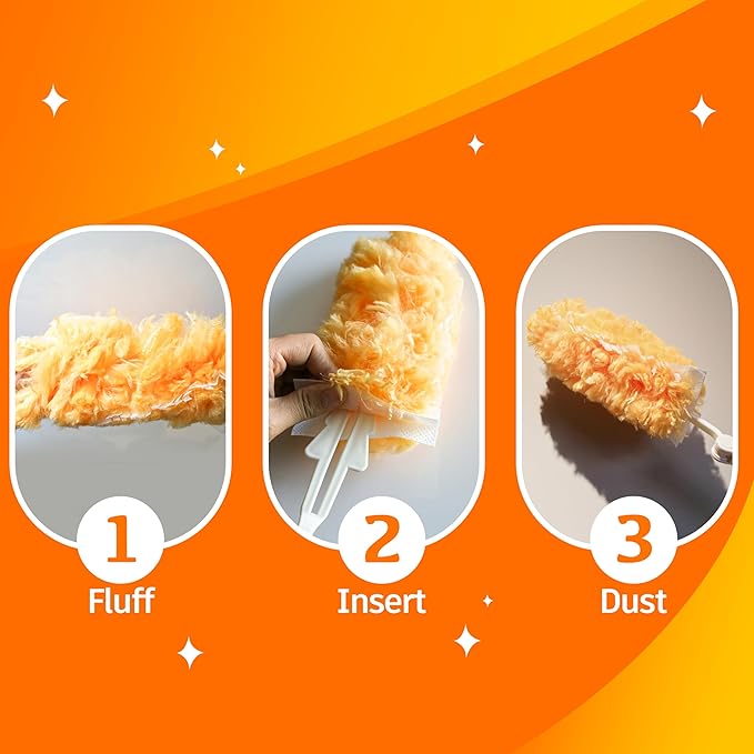 Duster Refills 50 Counts, 360° Heavy Duty Multi Surface Duster Refills for Cleaning, Compatible with Swiffer Dusters