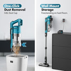 700W Cordless Vacuum Cleaners for Home with 2*Battery 8000mAh, 60kPa Brushless Rechargeable Stick Vacuum with 3 Mode, 6 In 1 Portable Handheld Cordless Vacuum for Pet Hair /Hardwood Floor/Carpet /Dorm