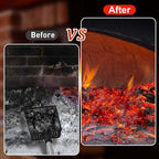 Long Handle Fireplace Ash Sifter, Hollow Out Metal Coal Shovel Adjustable Charcoal Shovel Scoop Heat Resistant Fireplace Tools for Wood Stove Fire Pit Grill (26inch/36inch)