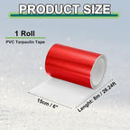PATIKIL Awning Repair Tape 8m x 15cm Waterproof Canvas Tape High Adhesive Tear Repair Patch Kit for PVC Tarpaulin Tent Awning Fabric RV Sail Boat Cover, Red (6" x26.24ft)