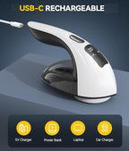 Rechargeable Fabric Shaver and Lint Remover, 3-Speed Adjustable Sweater Shaver with 6-Leaf Replaceable Stainless Steel Blades, 2.6Inch Large Mesh, Removable Bin for Clothes Fuzz, Lint, Pills, Bobbles