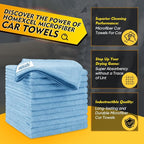 HOMEXCEL Blue Microfiber Cleaning Cloth 150 Pack, 12.5 x 12.5 inch Microfiber Towels for Cars, Ultra Absorbent Car Washing Cloth Cleaning Rags for Car Kitchen Window