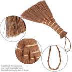 2PCS Small Whisk Broom, Mini Hand Held Straw Soft Broom Tea Tray Cleaning Brush Hand Sweeper Tea Set Accessories