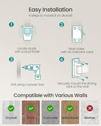 SONGMICS Clothes Drying Rack, Wall-Mounted Laundry Drying Rack, Extendable, Foldable Arms, with 21 Swivel Sliding Hooks, Space-Saving, for Laundry Room, Bathroom, Ink Black ULLR807B01