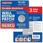 MaxPatch® 6 in. x 6 in. Aluminum Self-Adhesive Wall Repair Patch (3-Pack) – Expanded Perforated Rust-Resistant Aluminum with Strong Adhesive Backing for Interior Wall Repairs