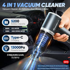Mini Vacuum Cleaner, 3 in 1 Cordless Handheld Vacuum Cleaner, 13000Pa High Power Car Vacuum Cleaner with Brushless Motor,Adjustable Car Vaccum Portable Cordless for Cars,Desktop-DBS03