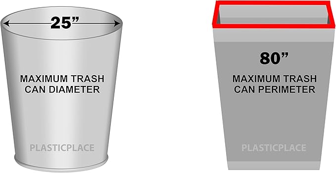Plasticplace 40-45 Gallon Trash Bags │12 Microns │ Black High Density Garbage Can Liners │ 40" x 48" (250 Count)