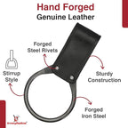 Armory Replicas - Ring Leather Universal O-Ring Medieval Style Axe Holder Belt Frog - Hand Crafted Genuine Leather Costume Weapon Holster Holder
