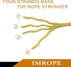 6mm x 50 Feet Yellow Jute Rope, Twine for Gardening Tomato Climbing Plant Tie Floristry Crafts Gift Wrapping Packing Decor