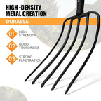 Pitchfork,5 Tine Garden Fork,Pitchforks for Gardening,Pitch Fork with Long Fiberglass Handle,57inches,Orange