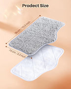 ScrubWiz Steam Mop Pads with Washable and Reusable, 6 Pack Replacement, 2 Material Types Accessories Compatible With Steamer Mop for Cleaning Floors and Carpets, White and Gray