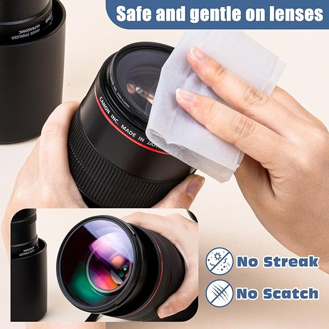 800 Count Lens Wipes for Eyeglasses – Pre-Moistened, Individually Wrapped Eyeglass Cleaning Wipes – Scratch-Free, Streak-Free Glasses Cleaner Wipes for Sunglasses & Camera Lens – Bulk Pack