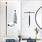 12-51’’ Telescopic Window Squeegee for Home, 2 in 1 Window Cleaning Squeegee Kit, Shower Squeegee for Glass Doors, Outdoor extendable Window Cleaner Tool for Floor Tile Wall Car Windshield