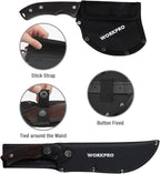 WORKPRO Axe and Fixed Blade Knife Combo Set, Full Tang, Wood Handle, for Outdoor Camping Survival Hunting, Sheath Included