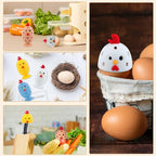 Egg Brush Cleaner, Egg Cleaner Scrubber for Fresh Eggs, Cute Chick Shaped Silicone Egg Washer, Reusable Multipurpose Washing Egg Tool for Fruits and Vegetables(Brown,1 Set)