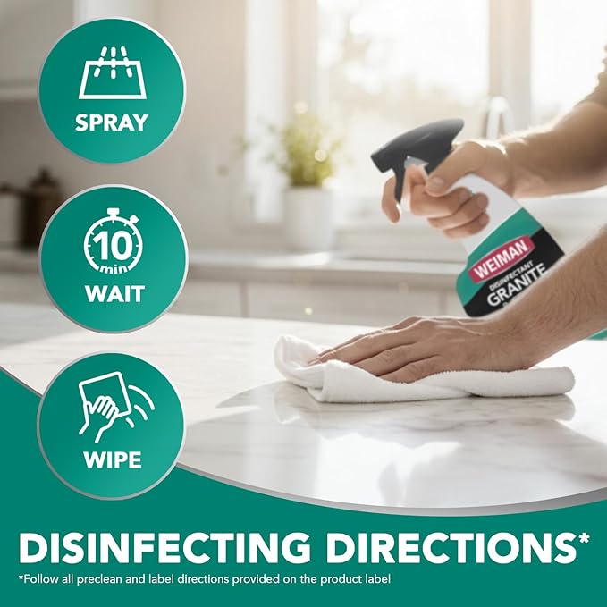 Weiman Disinfectant Granite Daily Clean & Shine, 24 Fl Oz (Pack of 1)