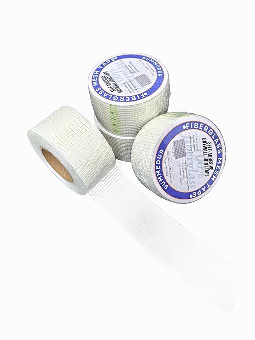 Drywall Repair Tape Fiberglass Mesh Self-Adhesive Drywall Joint Tape 2 in x 100 FT for Wall Crack and Seam Patch Repair (2 Roll)