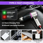 Cordless Handheld Vacuum with 17000Pa Powerful Suction, LED Light & 4-in-1 Nozzles, Portable Car Vacuum Cleaner for Pet Hair, Home, Office Desk, 3 Speeds & Type-C Charging