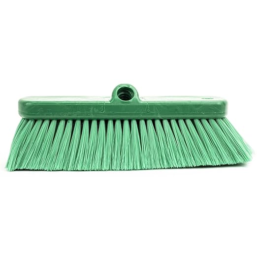 SPARTA 41278EC09 Flo-Thru Plastic Wall Scrub Brush, Equipment Brush With Soft Nylex Bristles For Industrial Kitchens, Hospitals, Commercial Cleaning, 4 Inches, Green, (Pack of 12)