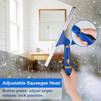 ITTAR 12 inch Rotatable Shower Squeegee for Glass Doors, Multi-Purpose Window Squeegee with Hook & Refill Rubber Blade, Bathroom Cleaner Tool for Shower Door Window Mirror Wall Car Windshield