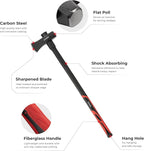 INTERTOOL 36-inch Splitting Maul, Heavy Duty Wood Splitter Axe, 6 lb / 2500 g, Shock Absorbing Fiberglass Anti-Slip Handle with Blade Cover HT-0273