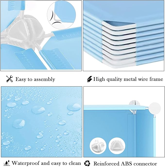 AWTATOS Cube Storage Organizer Protable Closet Organizers and Storage for Kids DIY Stackable 12 Cube Storage Shelves Clothes Organizer for Bedroom, Home, Blue