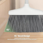 CQT Broom and Dustpan Set with Handle, Brush and Dustpan Set for Home Kitchen Cleaner Floor Sweeping Upright Stand Up Dust pan Cleans Combo (White)