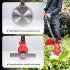 2 in 1 Cordless Tiller Cultivator & Electric Weed Wacker with 20V 2x4.0Ah Batteries & Charger, Electric Garden Tiller 300 RPM, 12-Inch Tilling Width, 8.7-Inch Depth Garden Rototiller
