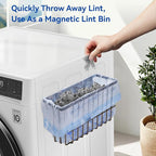 Magnetic Dryer Ball Holder and Magnetic Hanger Holder for Laundry Room Organization and Storage, Magnetic Lint Bin for Laundry Room, Iron Basket Dryer Ball Container for Laundry Room Storage (Brown)