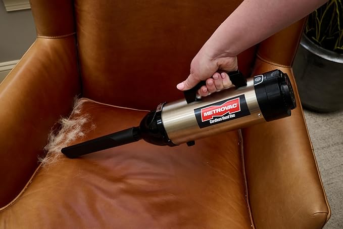 METROVAC CHV-S4 Cordless Hand Vac – Powerful, Portable Motor Vacuum Cleaner for Home, Auto Shop, Car, and Pet Hair – Premium Handheld - Stainless Steel