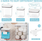 3 Pack Laundry Powder Containers & Dryer Sheet Holder with Lids & Labels - Airtight Laundry Room Organization and Storage Jars for Pods, Scent Beads, Balls, Detergent