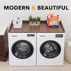 SpaceAid Washer Dryer Countertop, Laundry Wood Shelf Topper with Edge, 54" Width x 27.5" Depth Cover Guard Organizer for Washer and Dryer Laundry Hamper Counter Storage Organization (Brown Wood)