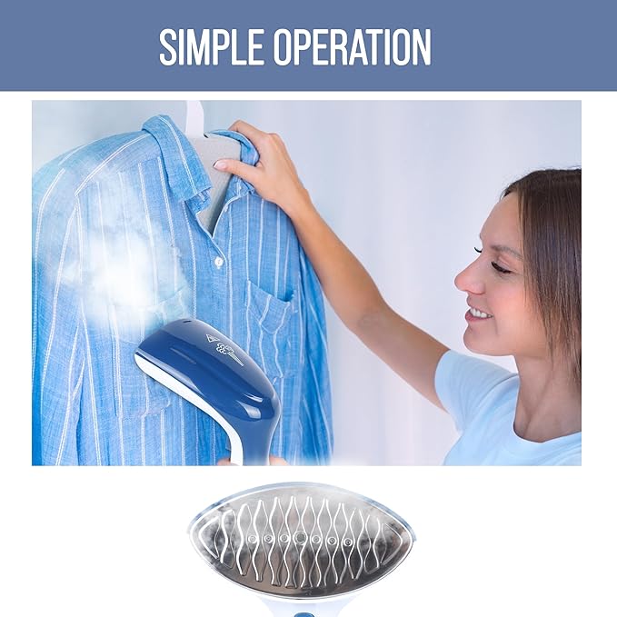 Steamer for Clothes 1200W, Compact Handheld Garment Steamer for Home, Travel, Office. Portable Clothing Steamer with Upgraded Large Capacity Water Tank. Fabric Wrinkle Remover.