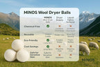 Natural Wool Dryer Balls | Reusable Natural Fabric Softener | Reduces Wrinkles & Drying Time | Large Dryer Balls is a Better Alternative to Plastic Balls and Liquid Softener| Saves Energy (Pack of 6)