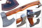 Damascus Steel Blade Axe Hatchet Tomahawk Hunting Knife Camping Outdoor/Life time Warranty on Manufacturers defect. SM14
