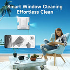 FMART W7 Window Cleaning Robot – Dual Nozzles Ultrasonic Spray, 4000Pa Suction, AI Path Planning, Edge Detection, Anti-Slip Safety, App Control Window Cleaner Robot for Indoor/Outdoor Glass & Tiles