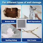 Seloom Drywall Repair Kit Upgraded Size, 10 x 10 Inch Drywall Patch Kit Large Hole, Self Adhesive Fiberglass Wall Patch Quick Repair for Damaged Drywall Ceiling