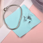 SEVENWELL 50pcs Jewelry Cleaning Cloth Mediumturquoise Polishing Cloth for Sterling Silver Gold Platinum Small Silver Polish 8x8cm