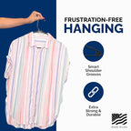 Closetselect Plastic Hangers 50 Pack - Space Saving Clothes Hangers, Made in USA, Durable & Strong Plastic Shirt & Coat Hanger with Notches & Shoulder Grooves, Non-Slip Clothing Hangers | Black