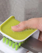 Blade Cleaner Kitchen Washing Brush Chopsticks Cutlery Cleaning Brush Double-Sided Scrubber Multifunctional Knife Sponge 1 PC with Silicone Funnel