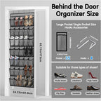 Kotkn 35 Compartment Over The Door Storage - Breathable Mesh Hanging Organizer with Large Pockets, Space Saving Design for Men & Women's Footwear, Closet, Bedroom (Gray)