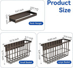 Magnetic Dryer Ball Holder and Magnetic Hanger Holder for Laundry Room Organization and Storage, Magnetic Lint Bin for Laundry Room, Iron Basket Dryer Ball Container for Laundry Room Storage (Brown)