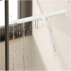 Shower Squeegee for Shower Glass, Bathroom Glass Cleaning Tool with Hook Mount, Squeegee for Glass Doors, Window Cleaning, Tile Shower Walls (White)