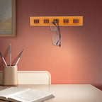Wall-Mounted Wooden Eyeglass Storage Holder Sunglasses Organizer Hanging Eyewear Display Rack for Entryway Bedroom Office Organization