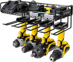 Heavy Duty Tool Organizer, 16"W x 7.48"H x 5.51"D, 4 Wall Mount Anchors, 3.95" Between Slots, Sturdy Steel Construction, Ideal for Power Tools